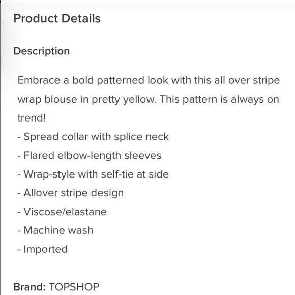 NWT Striped Wrap Top - Picture 6 of 6